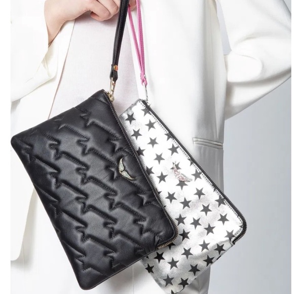 ZADIG & VOLTAIRE Wing Quilted Leather Wristlet